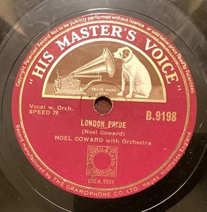Noel Coward – 78 rpm HMV B9198: London Pride/The Last Time I Saw Paris; V cond - Picture 1 of 4