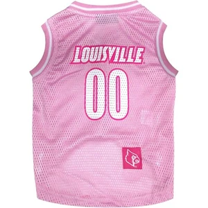 Camiseta deportiva de malla rosa para perros y gatos Pets First NCAA Louisville Cardinals - Imagen 1 de 3