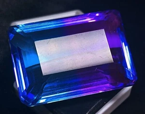 Amazing Tourmaline Bi-Colour Emerald Cut 100 Ct EGL Certified Loose Gemstone - Picture 1 of 7