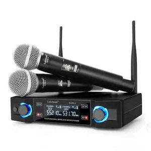 Professional Wireless Microphone System Dual Channel UHF Dynamic Mic for Karaoke - Picture 1 of 9