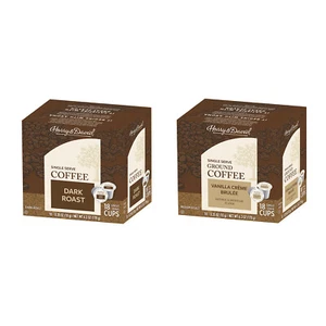 Combo de café Harry & David, tostado oscuro crema vainilla Brulee cajas de 2/18 quilates - Imagen 1 de 5