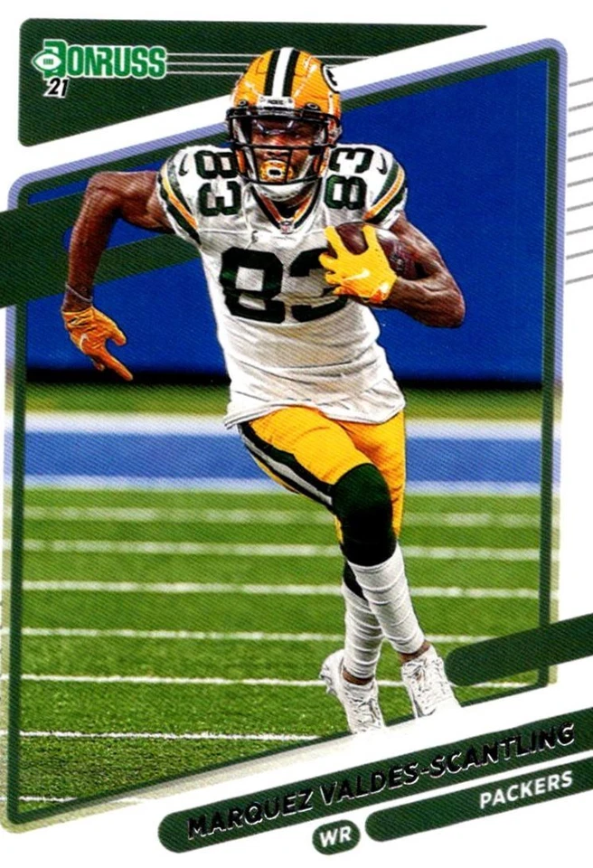 2021 Donruss Press Proof Green Marquez Valdes-Scantling Green Bay Packers #160 - Image 1 of 2