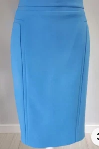 ๐ ๐๐ White House Black Market Blue Seamed Pencil Skirt Size 10 EUC - Picture 1 of 3