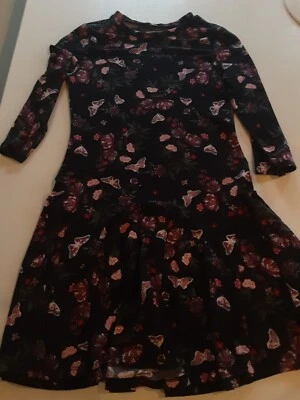 Vestido de noche mariposa negro Wonder Nation para niñas, talla 10/12 Foto 1 de 3