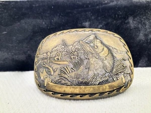 Angeln massiv Messing Gürtelschnalle Vintage Zubehör Schild Kleidung ADM - Bild 1 von 4