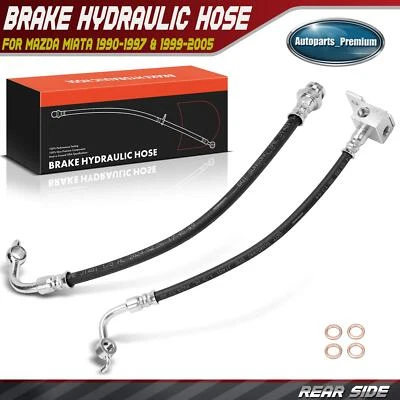 2x Manguera hidráulica de freno lateral conductor trasero y pasajero para Mazda Miata 90-97 99-05 Foto 1 de 4