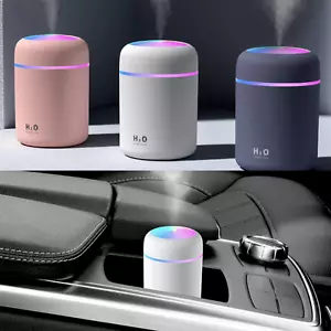 USB Car Air Purifier Diffuser Aroma Oil Humidifier Mist Led Night Home Relax - Picture 1 of 10