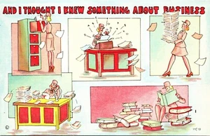 I Thought I Knew Something About Business Woman Military Comic Humor Postcard - Picture 1 of 2