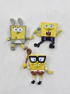 Bob Esponja Pantalones Cuadrados 2" PVC Lote de 3 Figuras Red Gafas Conejito Conjunto Cantando - Imagen 1 de 5