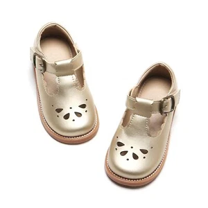Toddler Little Girl Gold Mary Jane Dress Shoes - Ballet Flats for Easter Flow... - Picture 1 of 6