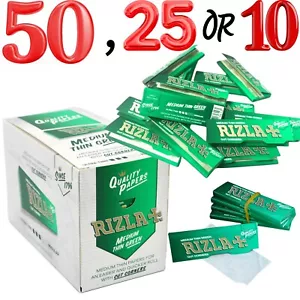 10/25/50 Rizla Green Regular Size Rolling Papers - Medium Thin Free Delivery NEW - Picture 1 of 12