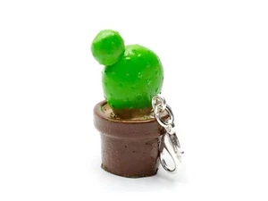 Kaktus Charm Miniblings Zipper Pull Anhänger Pflanze Topfpflanze Kugelkaktus 1 - Picture 1 of 4