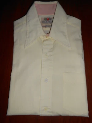 Vintage Men's Fruit of the Loom 1970's Yellow 65% Poly 35% Cotton Long Sleeve S - Image 1 of 4