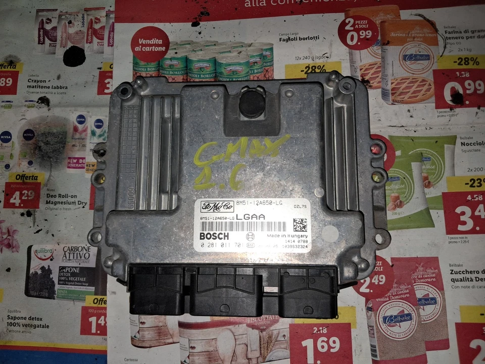 CENTRALINA MOTORE FORD FOCUS/C-MAX 2005-2011 1.6 TDCI 66 KW BOSCH 8M5112A650LG - Immagine 1 di 3