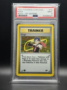PSA 9 MINT Koga 19 Gym Challenge 1st Edition Holo Pokemon Card - Picture 1 of 2
