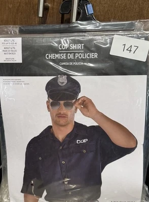 Camisa de policía oficial de policía azul disfraz elegante Halloween adulto talla L/XL para hombre Foto 1 de 3