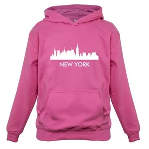 City Silhouettes New York - Kids Hoodie Skyline city USA Manhatton Big Apple - Picture 1 of 6