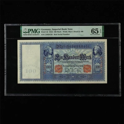 1910 Germany Imperial Bank Note 100 Mark Pick#42 PMG 65 EPQ Gem UNC - Image 1 of 4