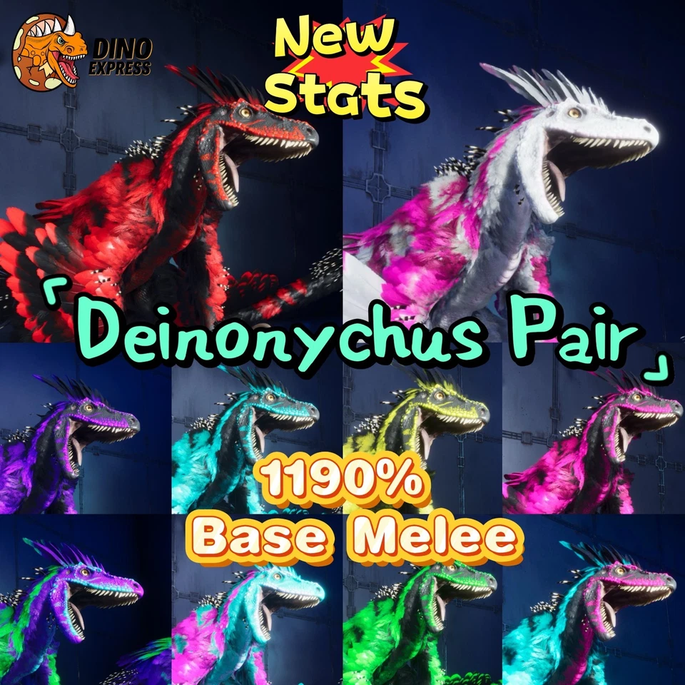 Deinonychus Pair 1190% Melee Clone ARK🦕 Survival Ascended ASA PVE PC/XBOX/PS