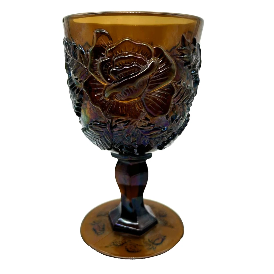 Copa de vino de agua de vidrio marrón Madonna Inn rosa salvaje color difícil de encontrar Foto 1 de 4