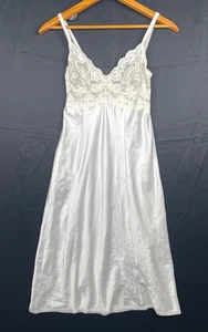 Vtg Olga Sheer Nylon Slip Nightie Size 34 Underwire Style 13121 White Lace - Picture 1 of 16