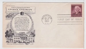 TurtlesTradingPost - George Eastman #1062- 1954 FDC Aristocrats Cachet - Picture 1 of 1