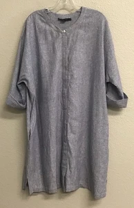 Pendleton Leinenmischung Shirt Kleid Tunika Damen Gr. XL blau gestreift - Bild 1 von 10