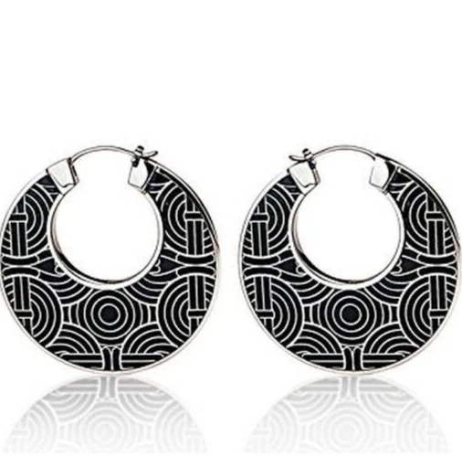 Emporio Armani Stainless Steel & MOP Hoop Earrings EGS1245040 BNWT $150 - Image 1 of 1