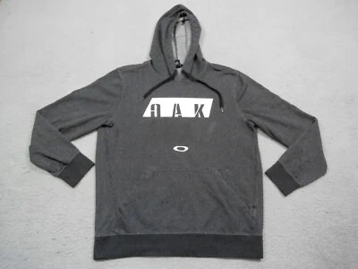 Oakley Sudadera con Capucha Para Hombres Grande Gris Blanco Sudadera Canguro Bolsillo Pullover Patinador Foto 1 de 4