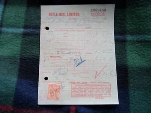 SHELL MEX OIL PERFIN ON RECEIPT AAO PETROLEUM PETROL BILLHEAD MOTOR SPIRIT 1923 - Picture 1 of 3