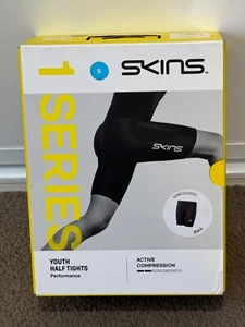 Skins Series 1 Active Compression Half Tight Shorts Youth Small Black New W/ Box - Picture 1 of 6