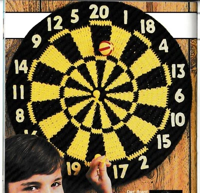 Dart Board Game - 19-1/2" - Worsted weight yarn - Crochet Pattern ONLY - Image 1 of 2