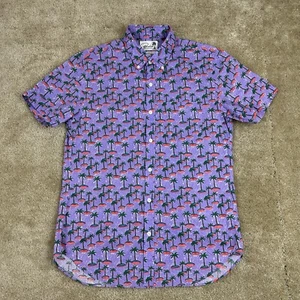 Bonobos Shirt Mens M Slim fit Palm trees Print Summer Beach Casual short sleeve - Picture 1 of 17