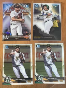 Sheldon Neuse 2018 Bowman Chrome Prospects #BCP165 x 2 + 2 Refractor Inserts - Picture 1 of 2