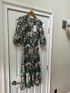 Women Ba&sh V-neck Ferae Green Verte Midi Dress. Size 0. XS - Picture 1 of 6