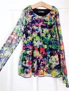Girls Vintage Multi Floral Peplum Long Sleeved Autumn Top Size 11-12yrs - Picture 1 of 4