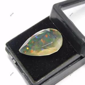12.9 Carat Natural Fire Boulder Opal Loose Gemstone Brilliant Pear Cut CERTIFIED - Picture 1 of 12
