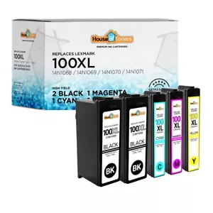 5PK 100 XL for Lexmark S300 S301 S302 S305 S402 S405 S502 S505 S605 S815 S816 - Picture 1 of 2