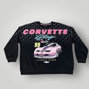 Felpa Corvette Racing Donna 2XL Nera Rosa Foderata in Pile GM General Motors - Foto 1 di 5