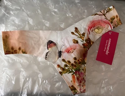 Commando Women's Printed Thong Vintage Butterfile Rose Low-Rise S/M - Image 1 of 2