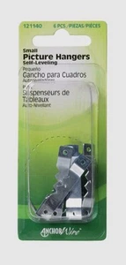 Hillman AnchorWire 1 lb Steel Small Self-Leveling Wall Picture Hanger 6pk 121140 - Picture 1 of 3