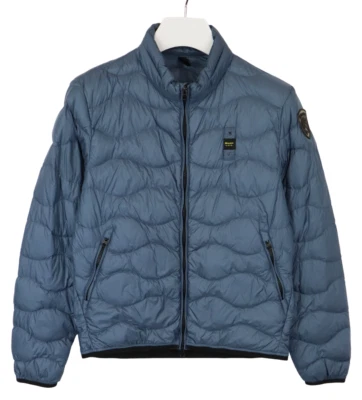 Blue Jacket Men XL Zipper High Collar Filled With Down Quilted - Image 1 of 4