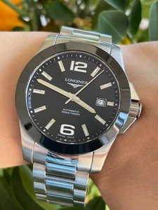 LONGINES CONQUEST L3.657.4 AUTOMATIC CERAMIC MENS 41mm SWISS.EXELLENT CONDITION - Picture 1 of 12