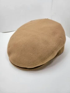 STEFENO CAMEL 1 CASHMERE WOOL FLAT CAP MADE IN ITALY - Picture 1 of 5