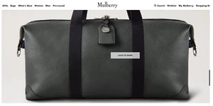 Mulberry Heritage Medium Clipper Holdall Weekend/Carry on Bag BNWT Grey/green - Picture 1 of 15