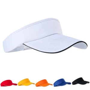 Adjustable Unisex Men Women Plain Sun Visor Sport Golf Tennis Breathable Hat-bf - Picture 1 of 17