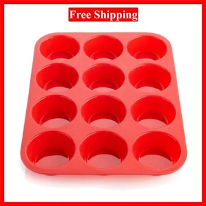 Padella per muffin in silicone - Padella per cupcake regolare da 12 tazze - Foto 1 di 9