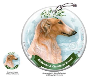 Adorno de rubinas y besos - Borzoi naranja y blanco - Imagen 1 de 1