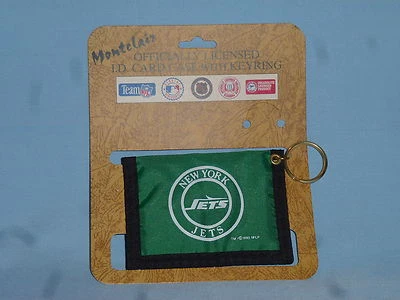 New York NY JETS  Nylon I.D. CARD CASE with KEYRING   Lot of 3   NIP   by Rico - Image 1 of 2