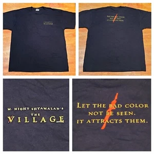 Camiseta promocional de la película The Village 2004 de M. Night Shyamalam para hombre talla XL negra - Imagen 1 de 8